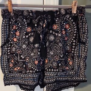 Floral Black Women's Shorts